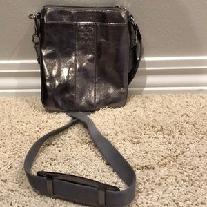 Coach Metallic Gray Crossbody